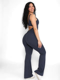 Jumpsuit sportiva scavata senza maniche da donna ATREND