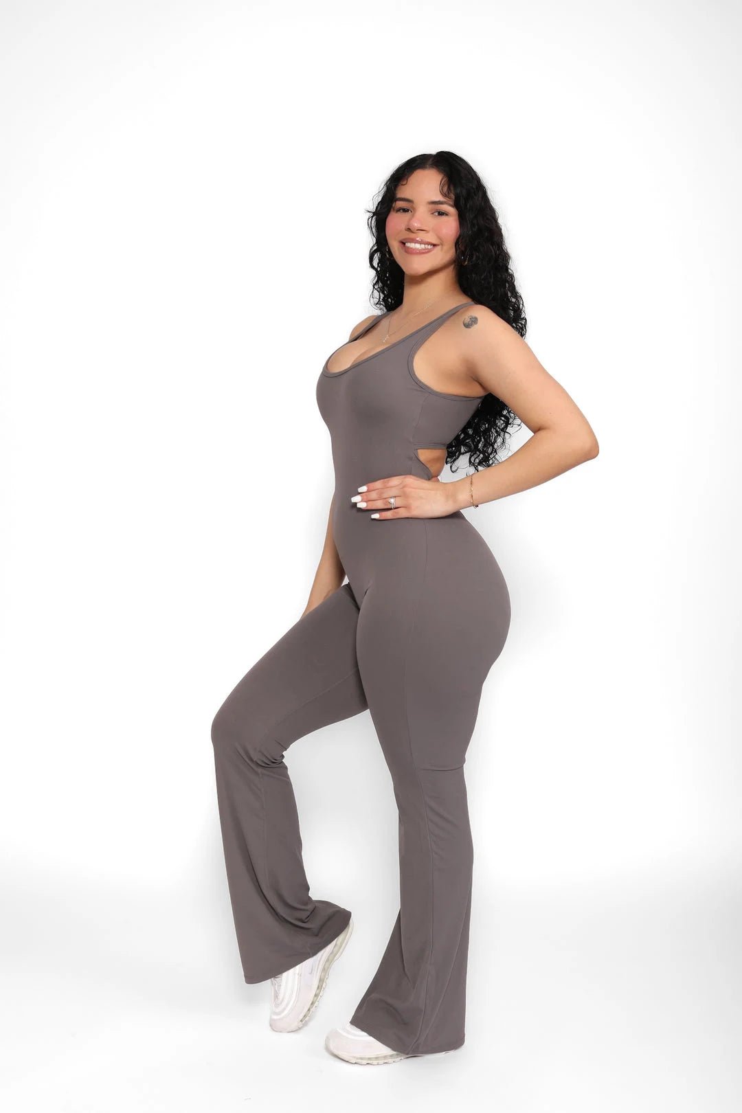 Jumpsuit sportiva scavata senza maniche da donna ATREND