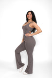 Jumpsuit sportiva scavata senza maniche da donna ATREND