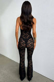 Jumpsuit trasparente in pizzo con lacci da donna - Jumpsuit donna ATREND