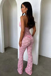 Jumpsuit trasparente in pizzo con lacci da donna ATREND