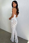 Jumpsuit trasparente in pizzo con lacci da donna ATREND