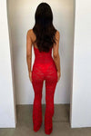 Jumpsuit trasparente in pizzo con lacci da donna ATREND