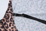 Jumpsuits senza maniche scavata in stampa leopardata da donna ATREND