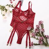 Lingerie body a rete trasparente con catena da donna - intimo lingerie ATREND