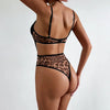 Lingerie body leopardao patchwork scavato da donna ATREND