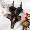 Lingerie body leopardao patchwork scavato da donna ATREND