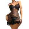 Lingerie patchwork con trasparenze e pizzo senza maniche da donna ATREND