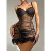 Lingerie patchwork con trasparenze e pizzo senza maniche da donna ATREND