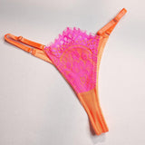 Lingerie patchwork reggiseno perizoma & giarrettiera fluo da donna - intimo lingerie ATREND