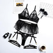 Lingerie patchwork reggiseno perizoma & giarrettiere da donna - intimo lingerie ATREND