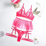Lingerie patchwork reggiseno perizoma & giarrettiere da donna - intimo lingerie ATREND