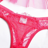 Lingerie patchwork reggiseno perizoma & giarrettiere da donna - intimo lingerie ATREND
