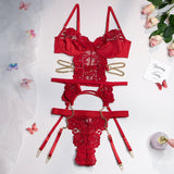 Lingerie reggiseno con giarrettiera e perizoma con catena da donna - intimo lingerie ATREND