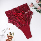 Lingerie reggiseno imbottito & tanga a vita alta in pizzo da donna - lingerie ATREND