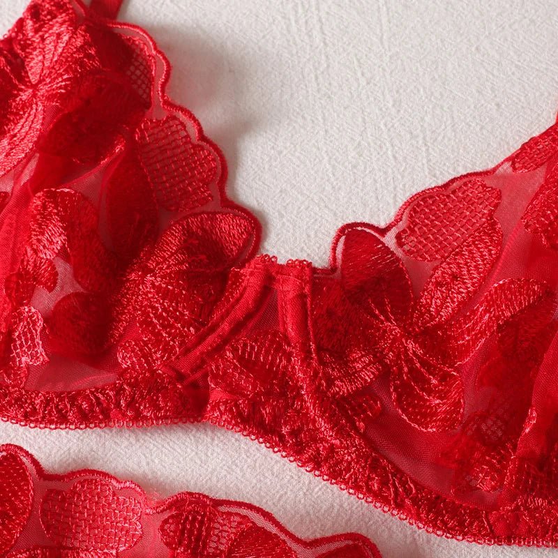 Lingerie reggiseno perizoma e giarrettiere patchwork da donna - intimo lingerie ATREND