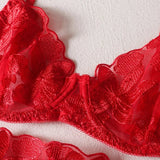 Lingerie reggiseno perizoma e giarrettiere patchwork da donna - intimo lingerie ATREND