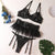 Lingerie reggiseno perizoma e giarrettiere patchwork da donna ATREND