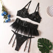 Lingerie reggiseno perizoma e giarrettiere patchwork da donna - intimo lingerie ATREND