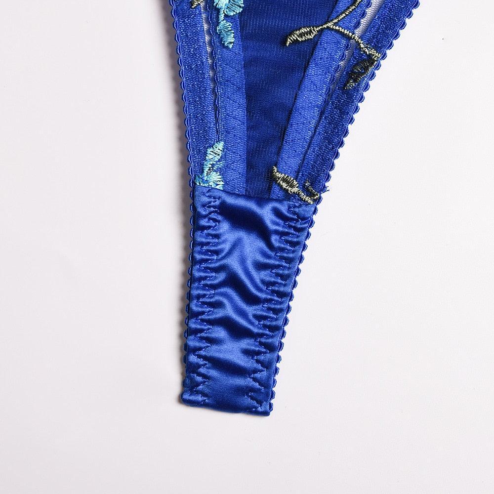 Lingerie reggiseno perizoma floreale & giarrettiere da donna - intimo lingerie ATREND