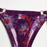 Lingerie reggiseno perizoma floreale & giarrettiere da donna - intimo lingerie ATREND