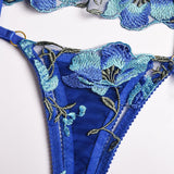 Lingerie reggiseno perizoma floreale & giarrettiere da donna - intimo lingerie ATREND