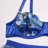 Lingerie reggiseno perizoma floreale & giarrettiere da donna - intimo lingerie ATREND