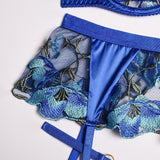 Lingerie reggiseno perizoma floreale & giarrettiere da donna - intimo lingerie ATREND