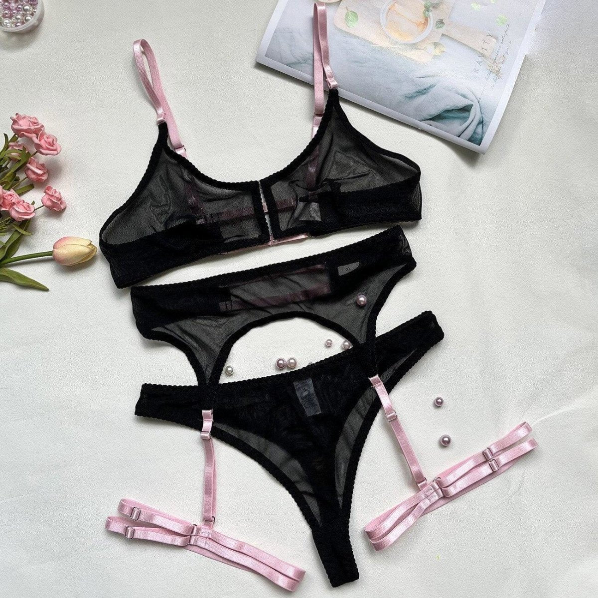 Lingerie reggiseno perizoma & giarrettiera da donna - intimo lingerie ATREND