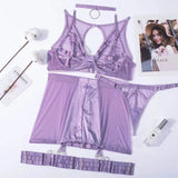 Lingerie reggiseno perizoma giarrettiera e girocollo da donna - intimo lingerie ATREND