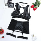 Lingerie reggiseno perizoma giarrettiera e girocollo da donna - intimo lingerie ATREND