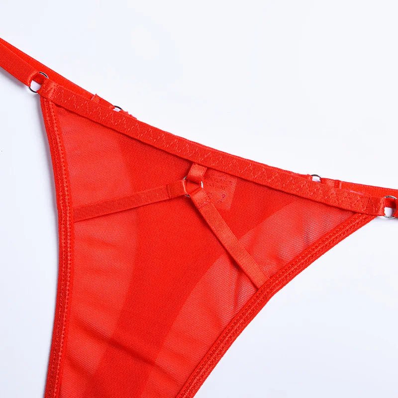 Lingerie reggiseno perizoma giarrettiera e girocollo da donna - intimo lingerie ATREND