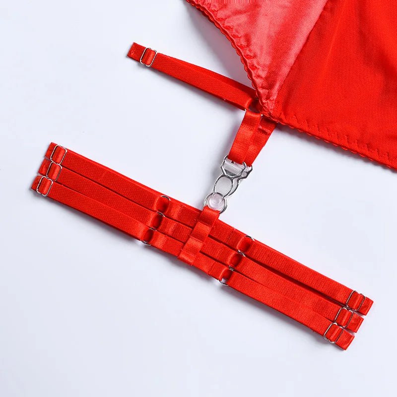 Lingerie reggiseno perizoma giarrettiera e girocollo da donna - intimo lingerie ATREND