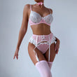 Lingerie reggiseno perizoma giarrettiera girocollo e calze da donna ATREND