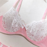 Lingerie reggiseno perizoma giarrettiera girocollo e calze da donna ATREND