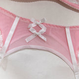 Lingerie reggiseno perizoma giarrettiera girocollo e calze da donna ATREND