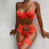 Lingerie reggiseno perizoma giarrettiera trasparenti a rete con catene da donna ATREND