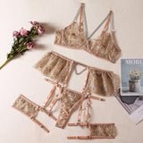 Lingerie reggiseno perizoma & giarrettiere con catene da donna - intimo lingerie ATREND