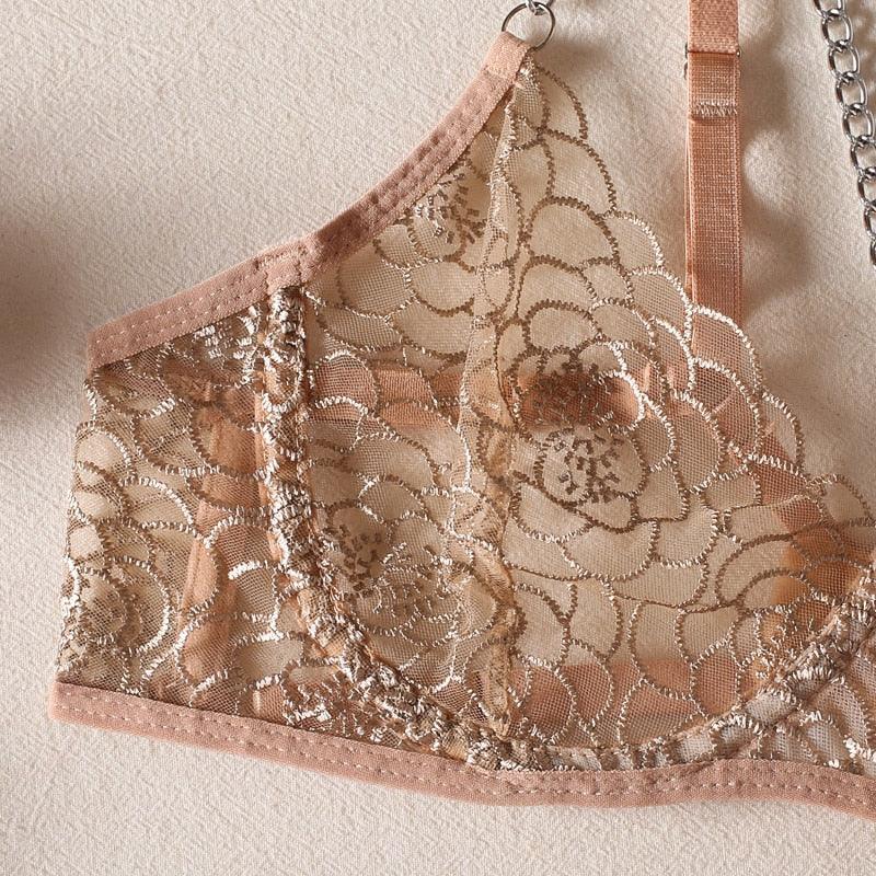 Lingerie reggiseno perizoma & giarrettiere con catene da donna - intimo lingerie ATREND