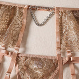 Lingerie reggiseno perizoma & giarrettiere con catene da donna - intimo lingerie ATREND