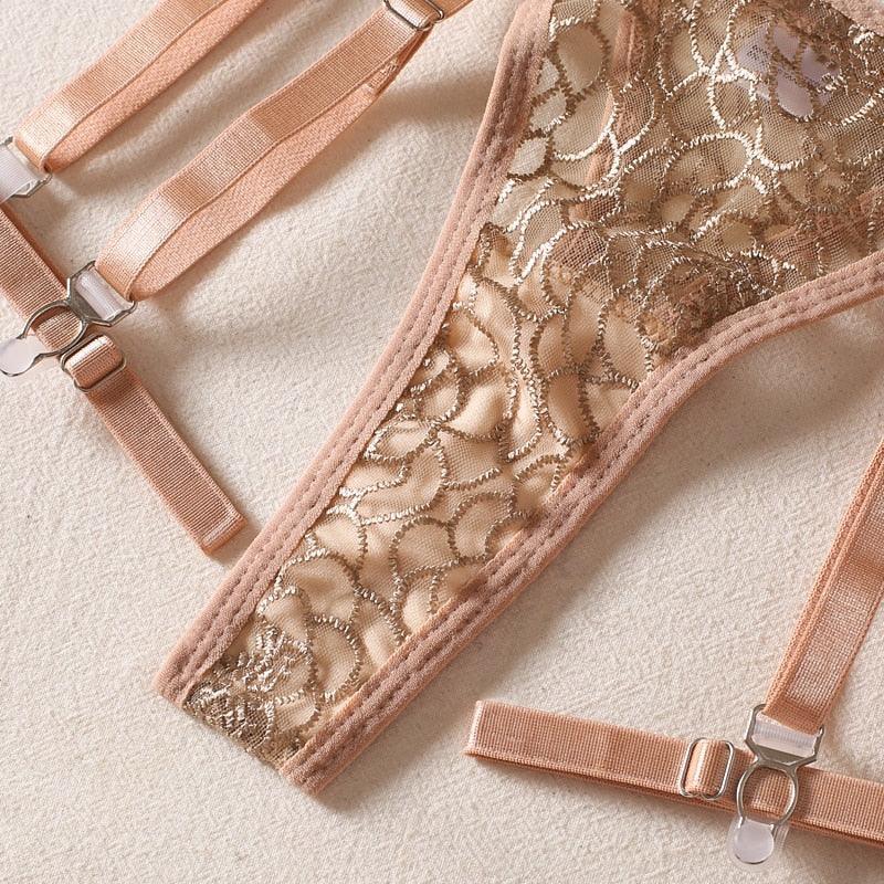 Lingerie reggiseno perizoma & giarrettiere con catene da donna - intimo lingerie ATREND