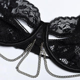 Lingerie reggiseno perizoma in pizzo & giarrettiera da donna - intimo lingerie ATREND