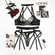 Lingerie reggiseno perizoma in pizzo & giarrettiere da donna - intimo lingerie ATREND