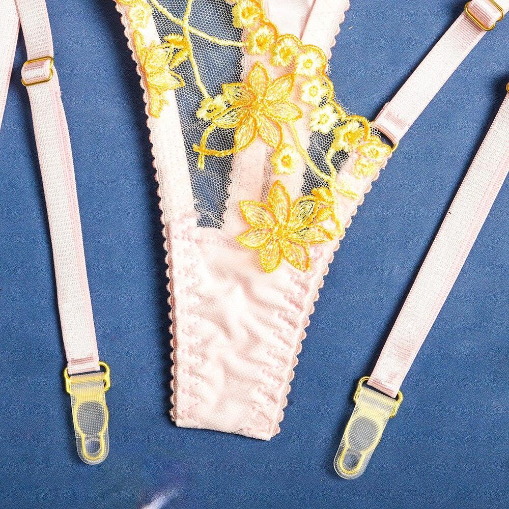 Lingerie reggiseno perizoma in pizzo & giarrettiere da donna - intimo lingerie ATREND