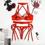 Lingerie reggiseno perizoma in pizzo & giarrettiere da donna - intimo lingerie ATREND