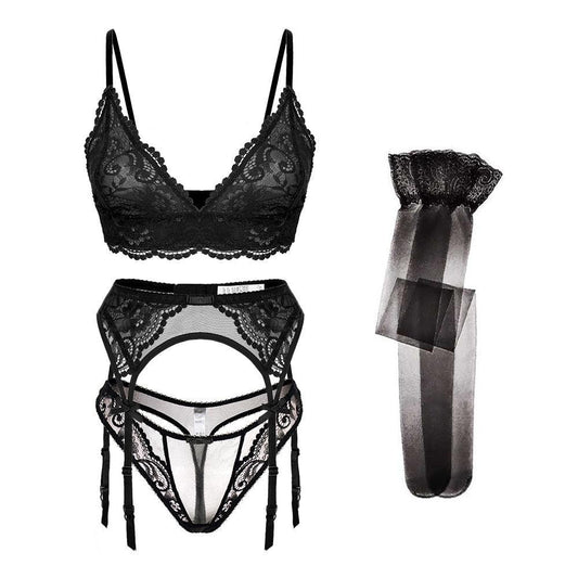 Lingerie reggiseno perizoma parigine & giarrettiera da donna - lingerie ATREND