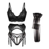 Lingerie reggiseno perizoma parigine & giarrettiera da donna ATREND