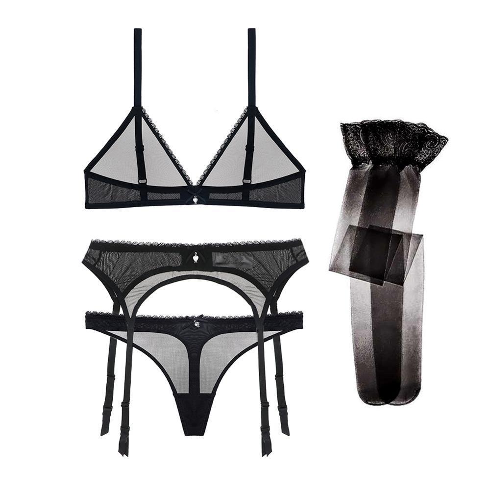 Lingerie reggiseno perizoma parigine & giarrettiera da donna - lingerie ATREND