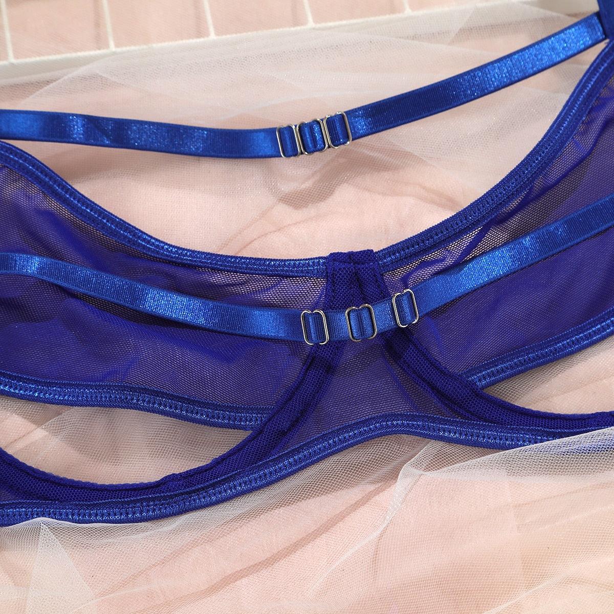 Lingerie reggiseno scavato & perizoma trasparente da donna - intimo lingerie ATREND
