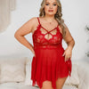 Lingerie sexy camicia da notte patchwork trasparente in pizzo da donna ATREND
